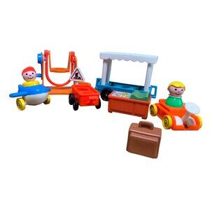 Vintage Fisher-Price Little People Zoo Gazebo, Tram Jump Rope Train Set